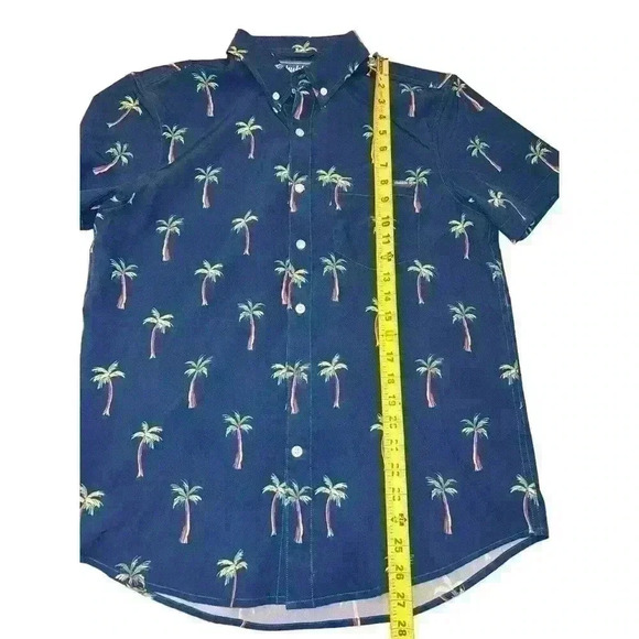 Chubbies Short Sleeve Button Up Men’s Sz S Palm Tree All Over Navy Blue Hawiian - Picture 6 of 9